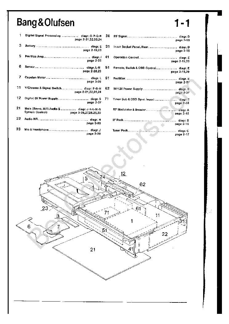 B & O Service Manual für Beovox 5000 Typ 6223  Copy 