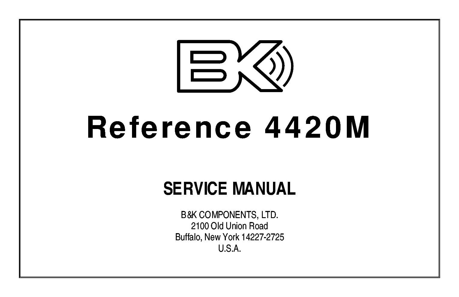 B-K REFERENCE-4420M SM Service Manual Download, Schematics, Eeprom ...