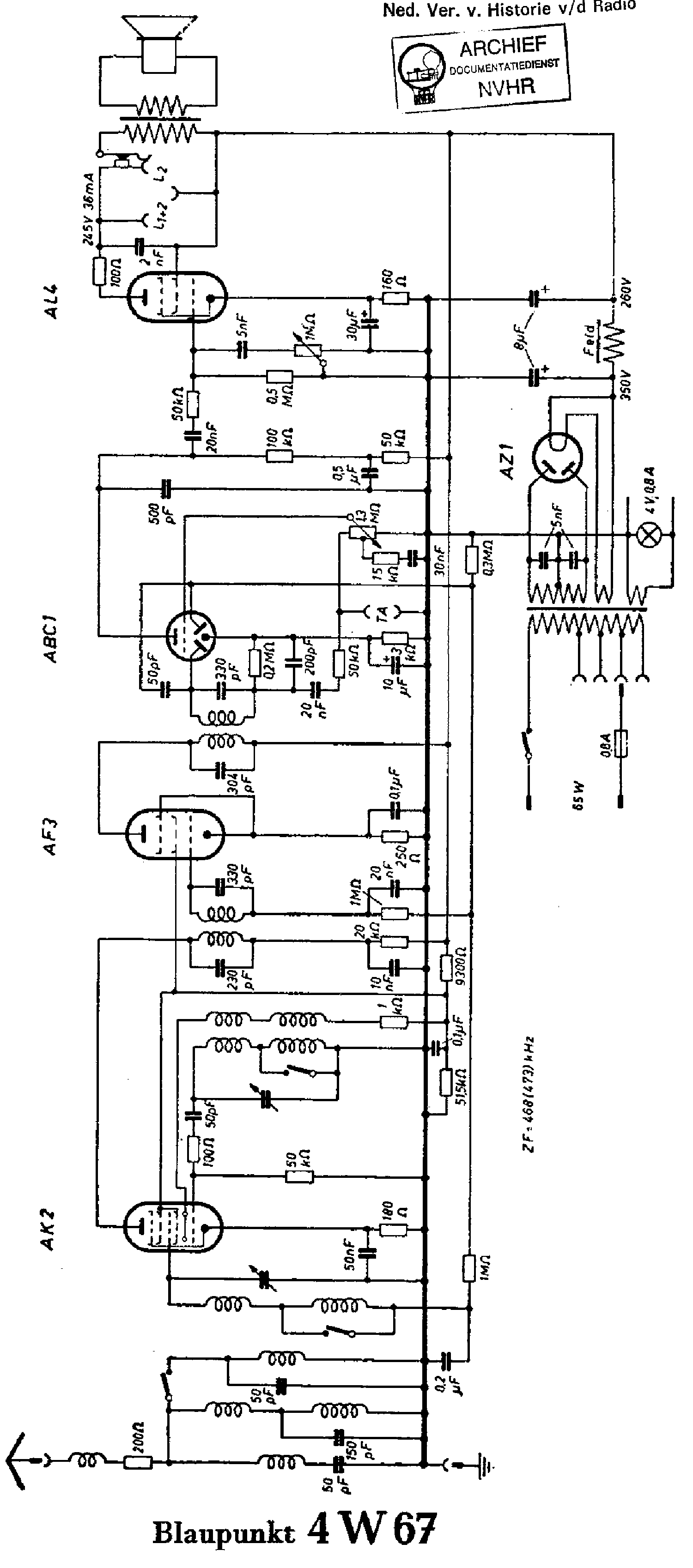 BLAUPUNKT 4W67 RECEIVER SCH service manual