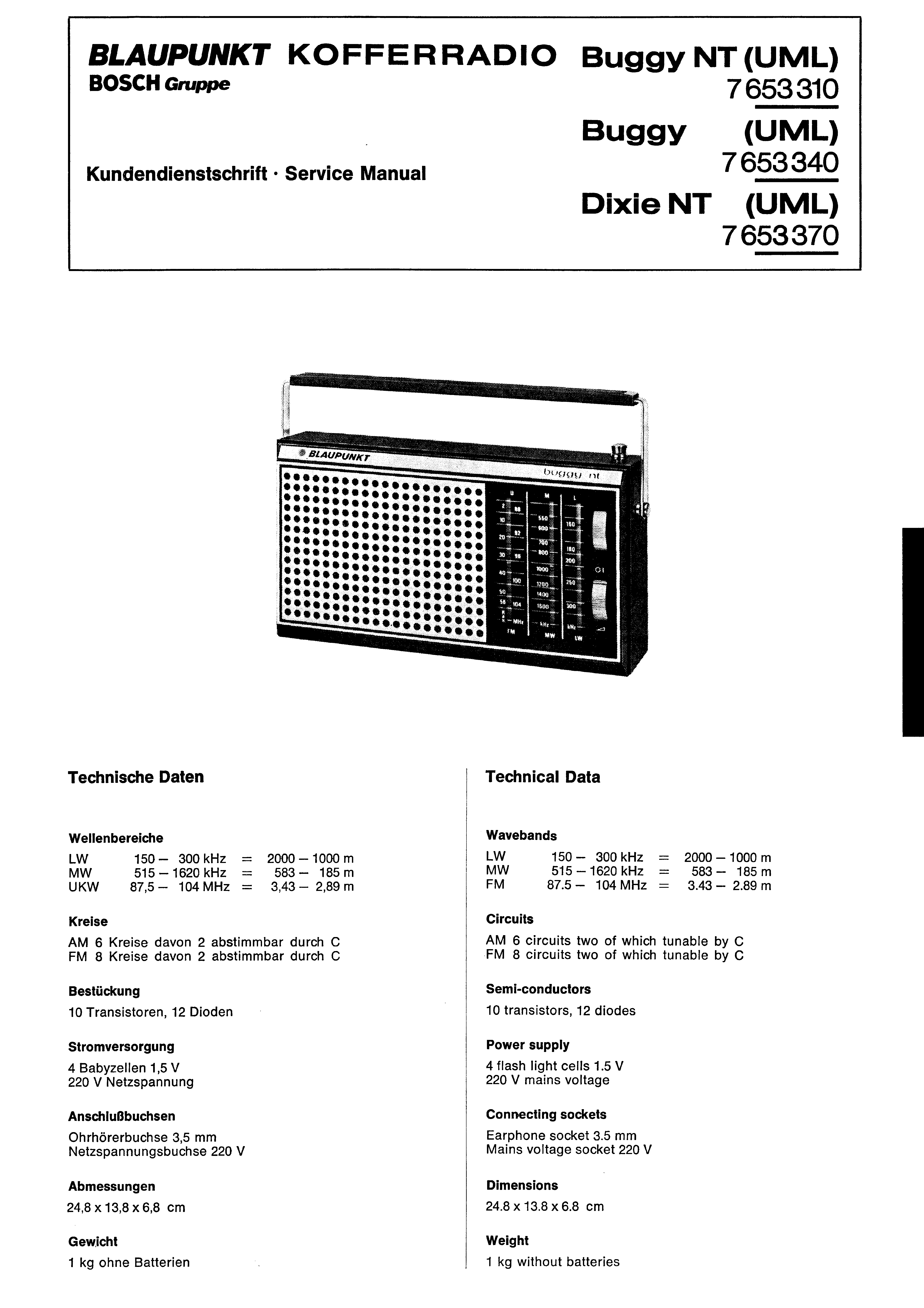 BLAUPUNKT BUGGY DIXIE UML SM service manual