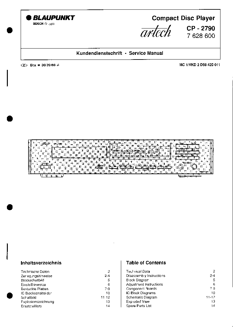 BLAUPUNKT CP-2790 SM service manual