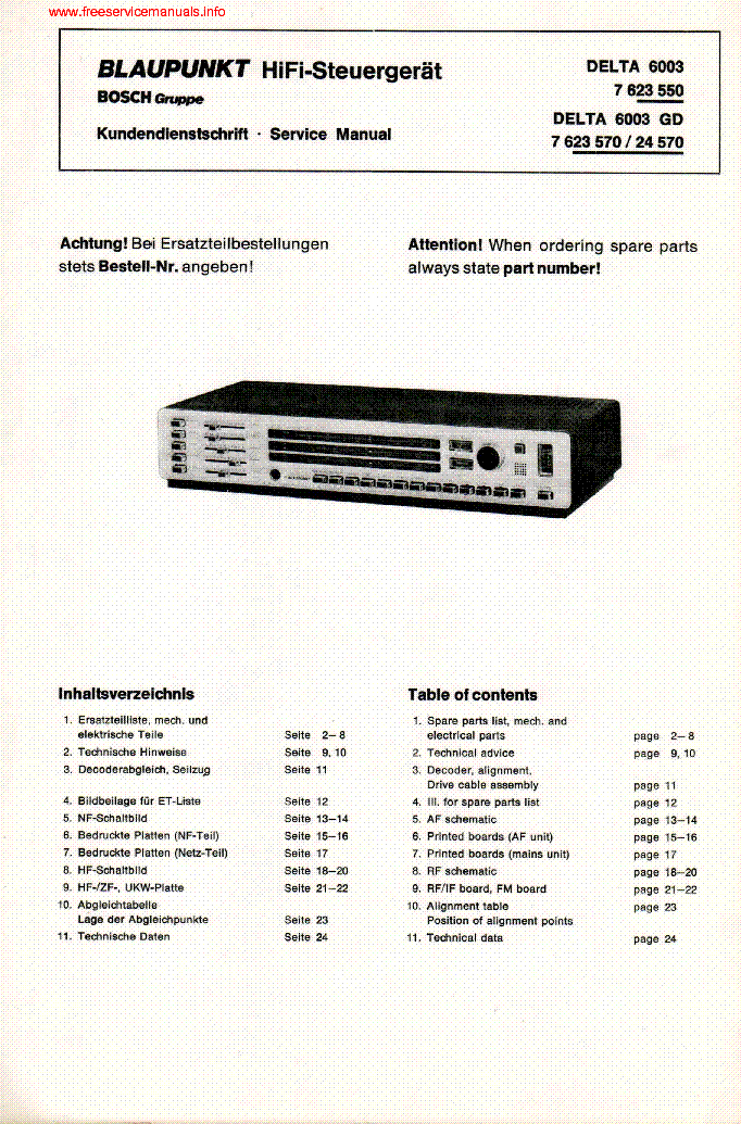 BLAUPUNKT DELTA-6003 DELTA-6003GD service manual