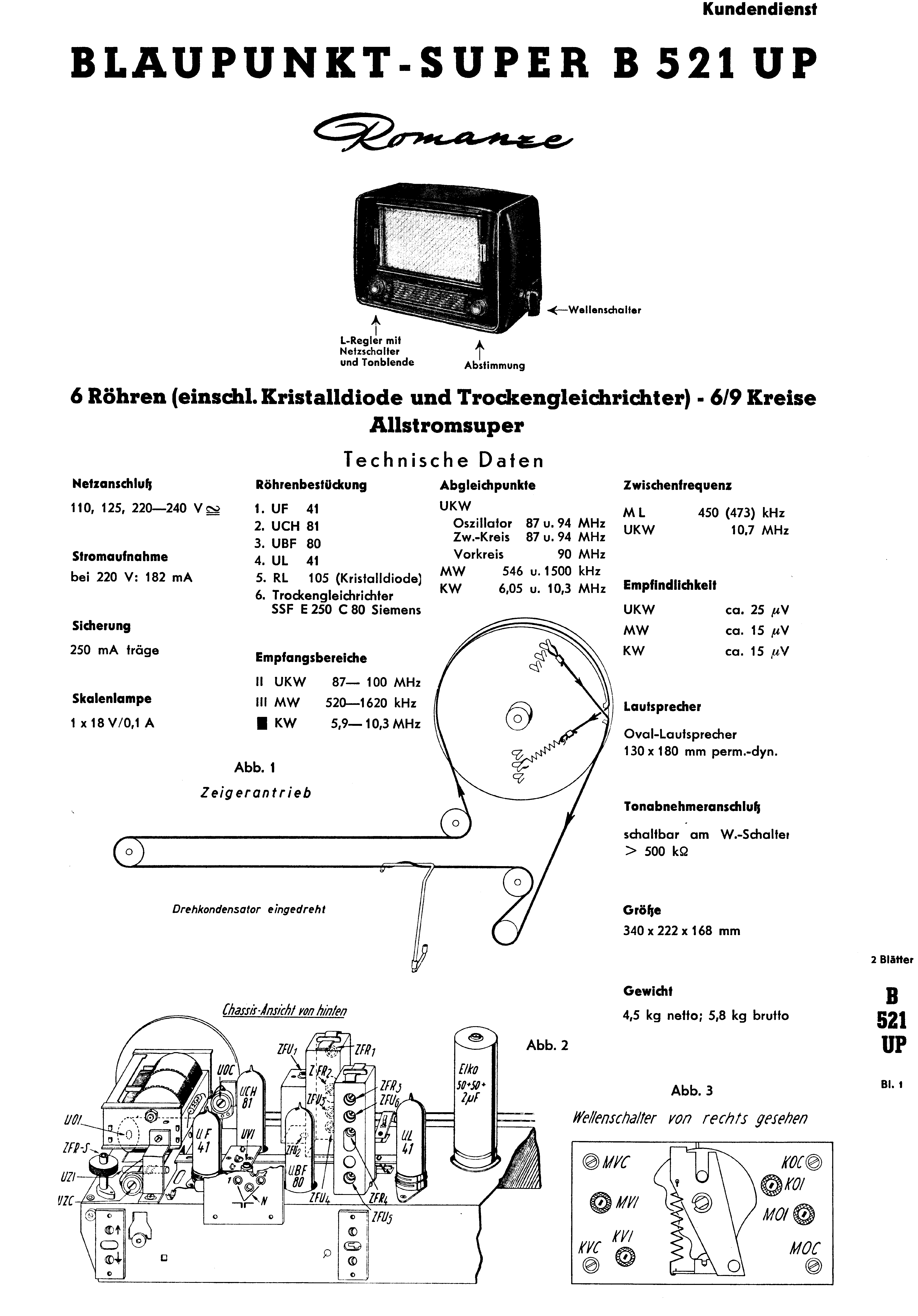 BLAUPUNKT ROMANZE B 521 UP SM service manual