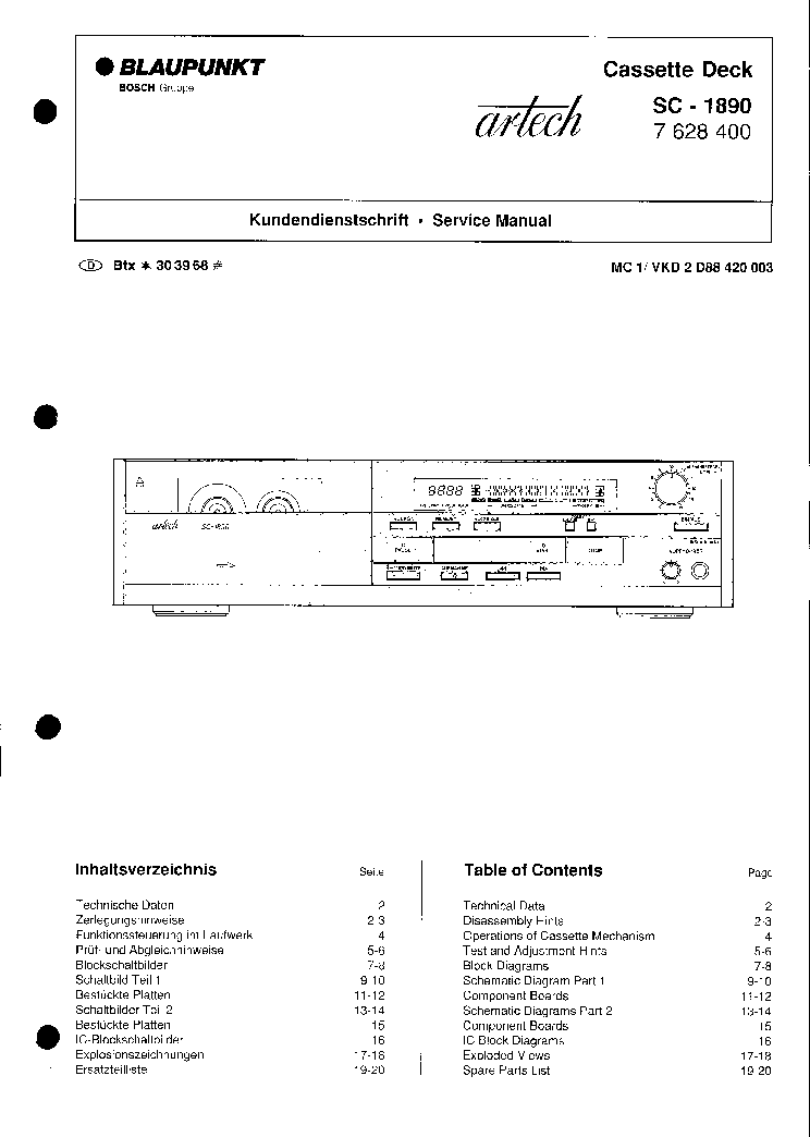 BLAUPUNKT SC-1890 SM service manual