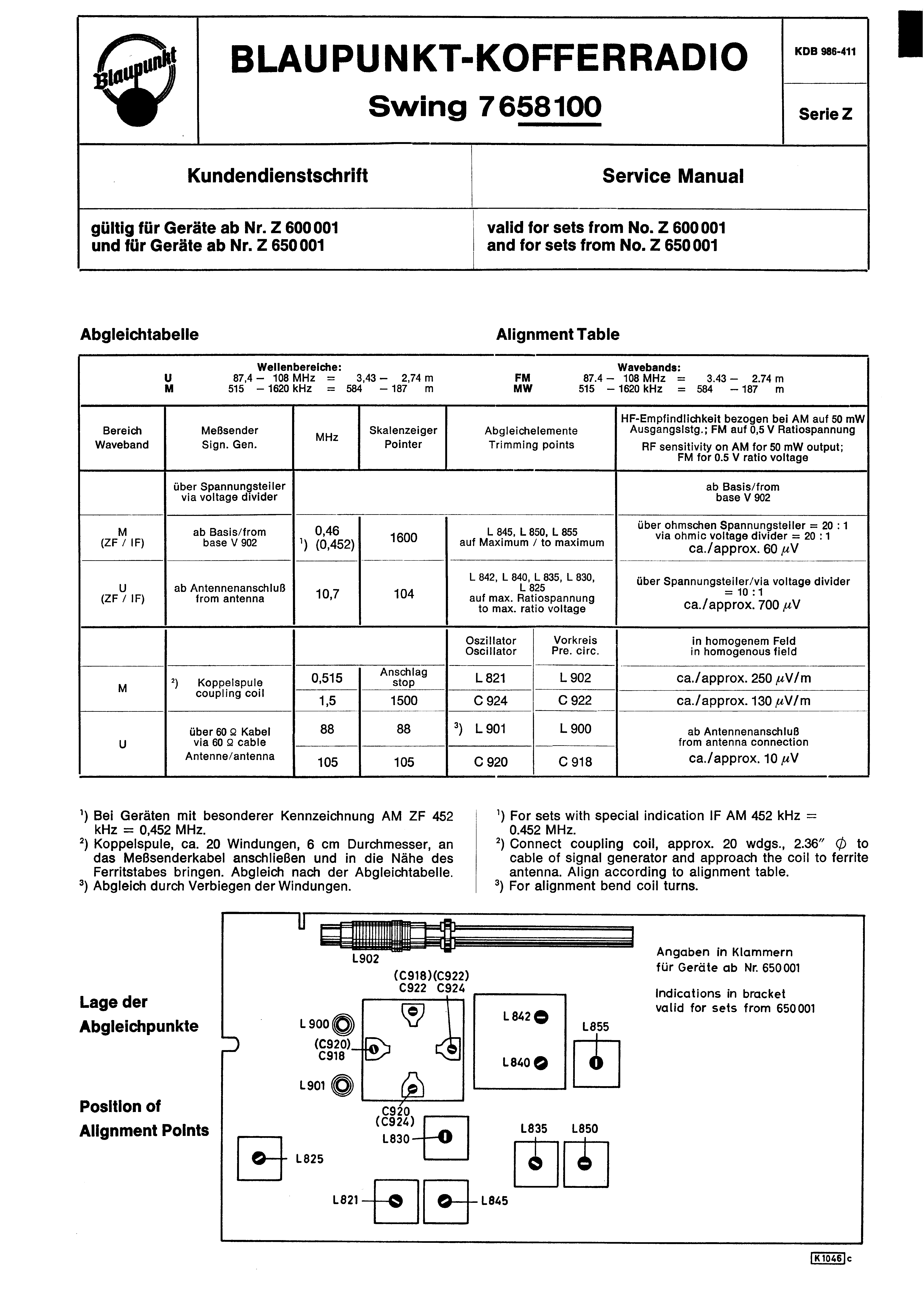 BLAUPUNKT SWING 7658100 SM service manual