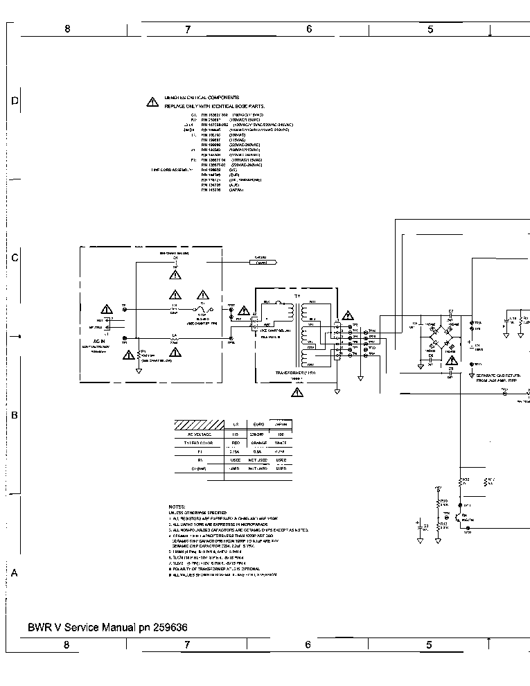 BOSE-WAVE-RADIO SCH 255470 Service Manual download ... bose 321 fuse diagram 