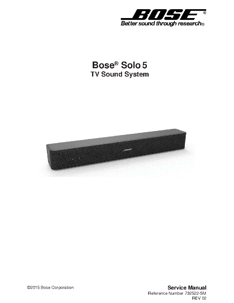 BOSE SOLO-5 TV-SOUND SYSTEM REV.02 Service Manual download, schematics