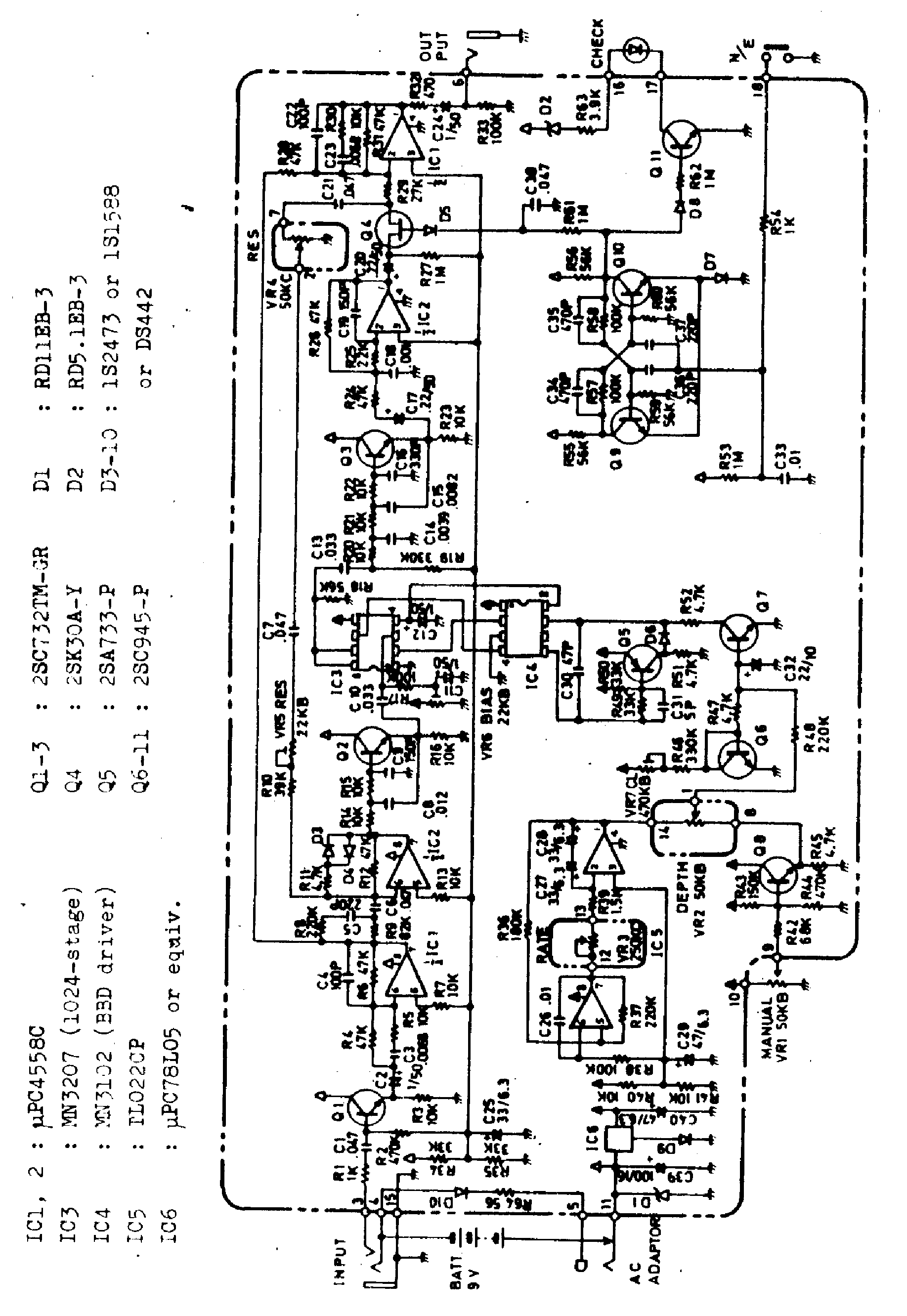 BOSS BF-2 FLANGER SCH service manual (1st page)