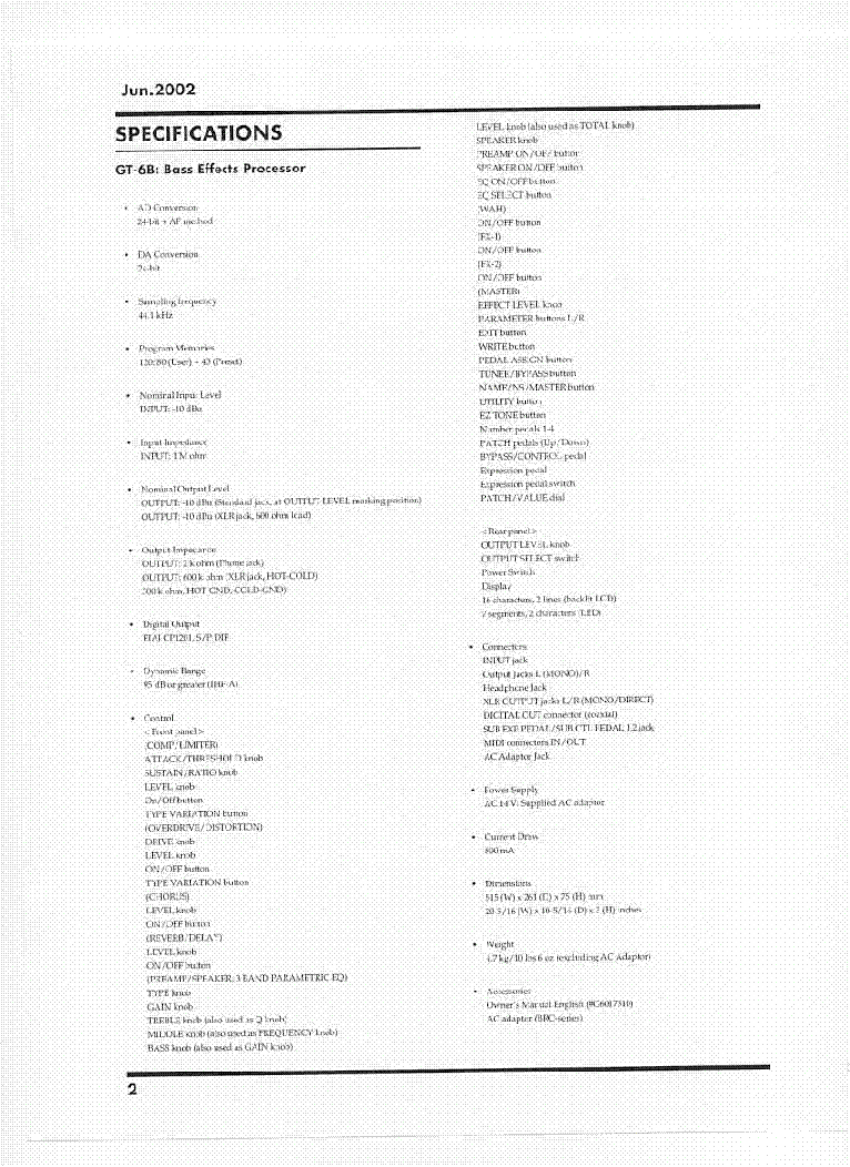 BOSS GT-6B SM service manual (2nd page)