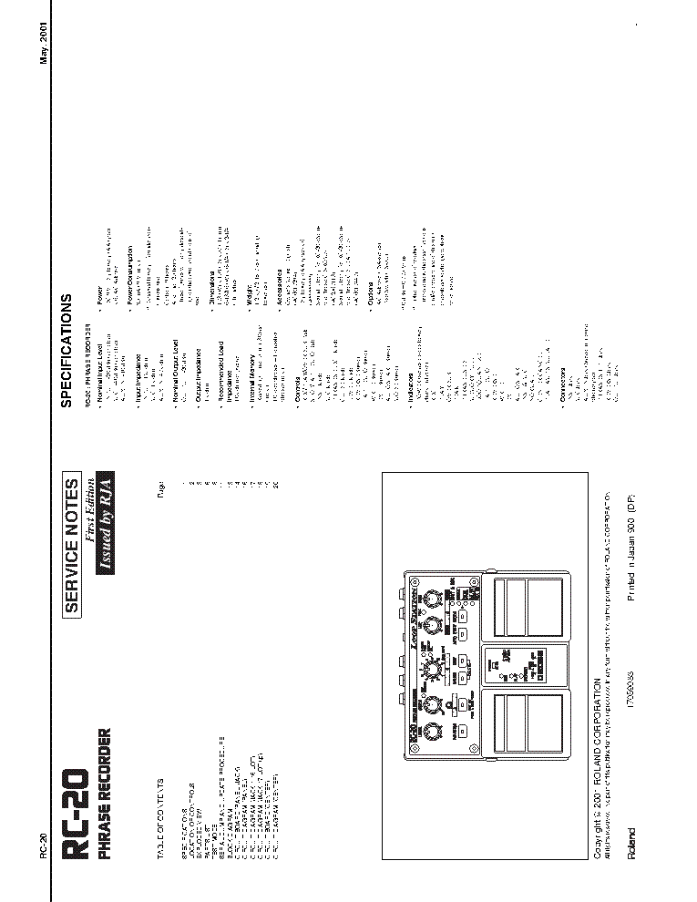 BOSS ROLAND RC-20 E PHRASE RECORDER service manual (1st page)