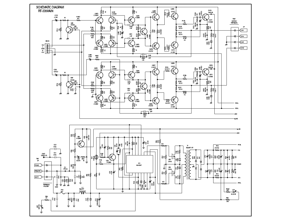 BOSS RT-335 AMPLIFIER SCH service manual (1st page)