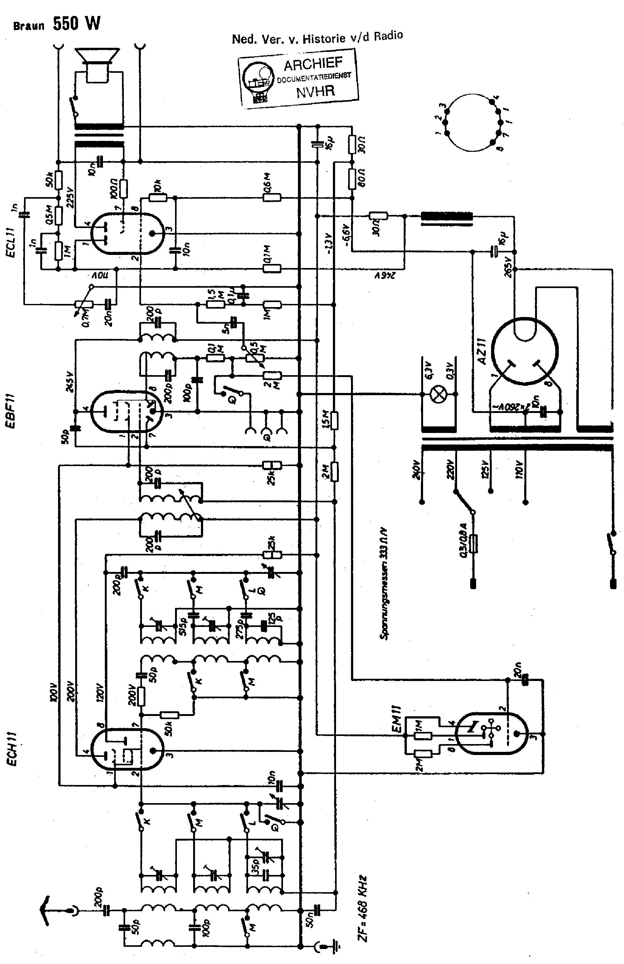BRAUN 550WN RECEIVER SCH service manual