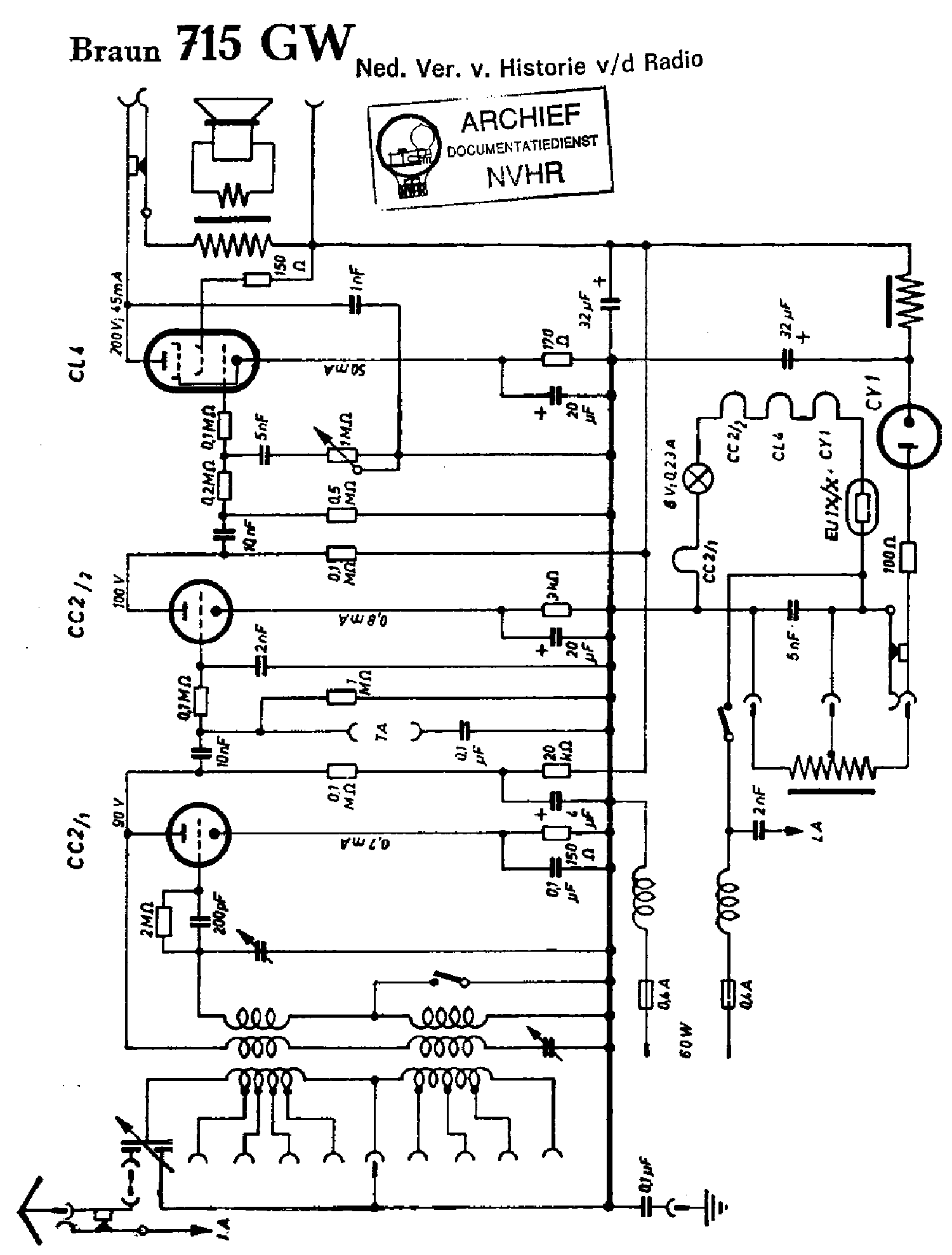 BRAUN 715GW RECEIVER SCH service manual