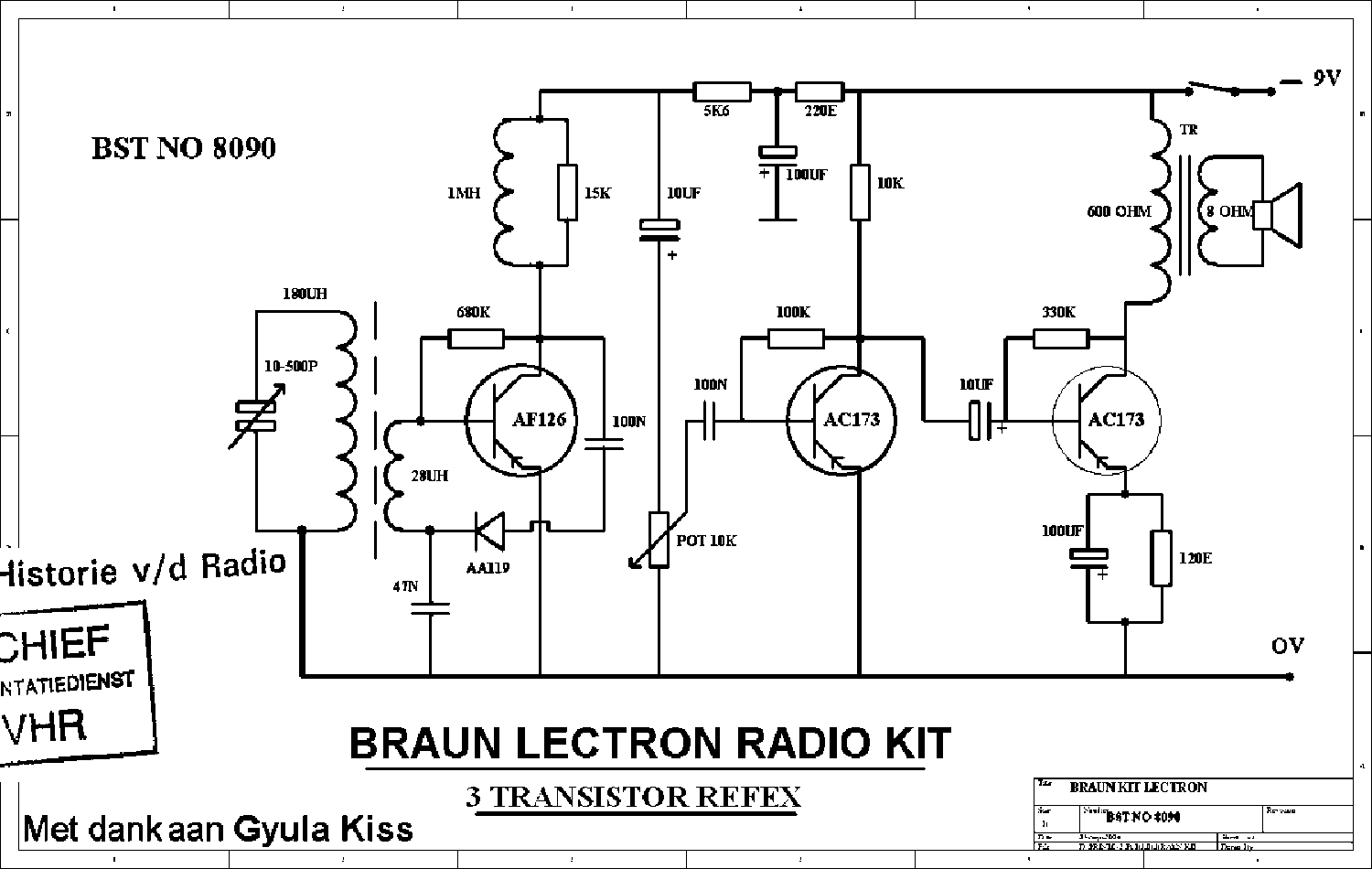 BRAUN 8090 LECTRON TRANSISTOR RADIO KIT SCH Service Manual ...