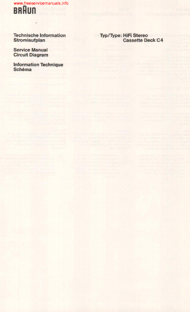 BRAUN C4 HIFI STEREO SCH service manual