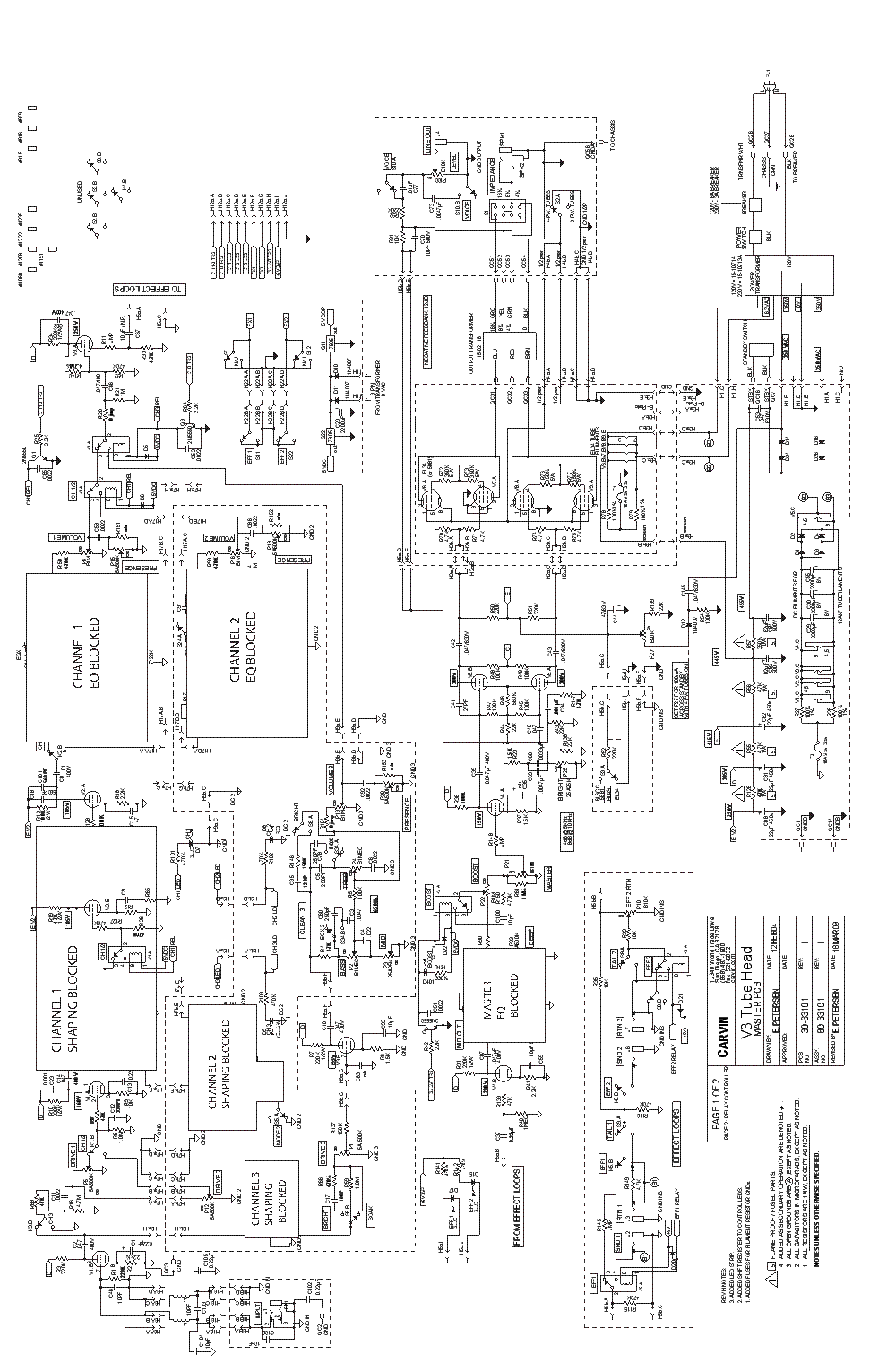 CARVIN V3 TUBE HEAD INTERFACE CONTROL SCH Service Manual download