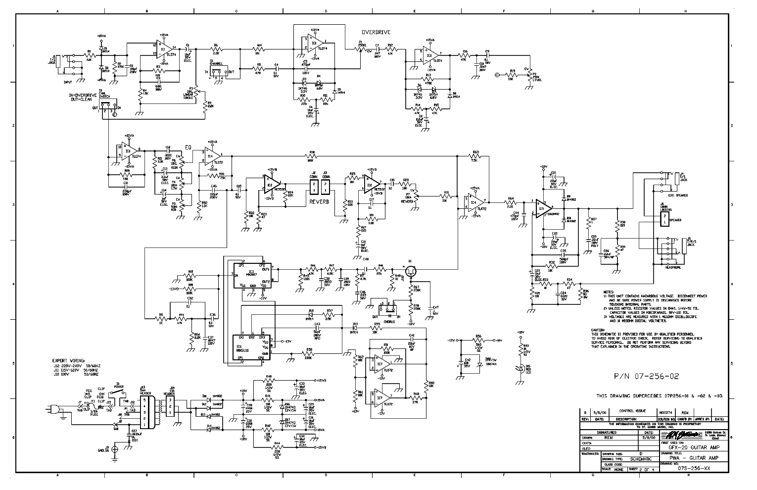 CRATE GFX-20 07S256 SCH Service Manual download, schematics, eeprom ...