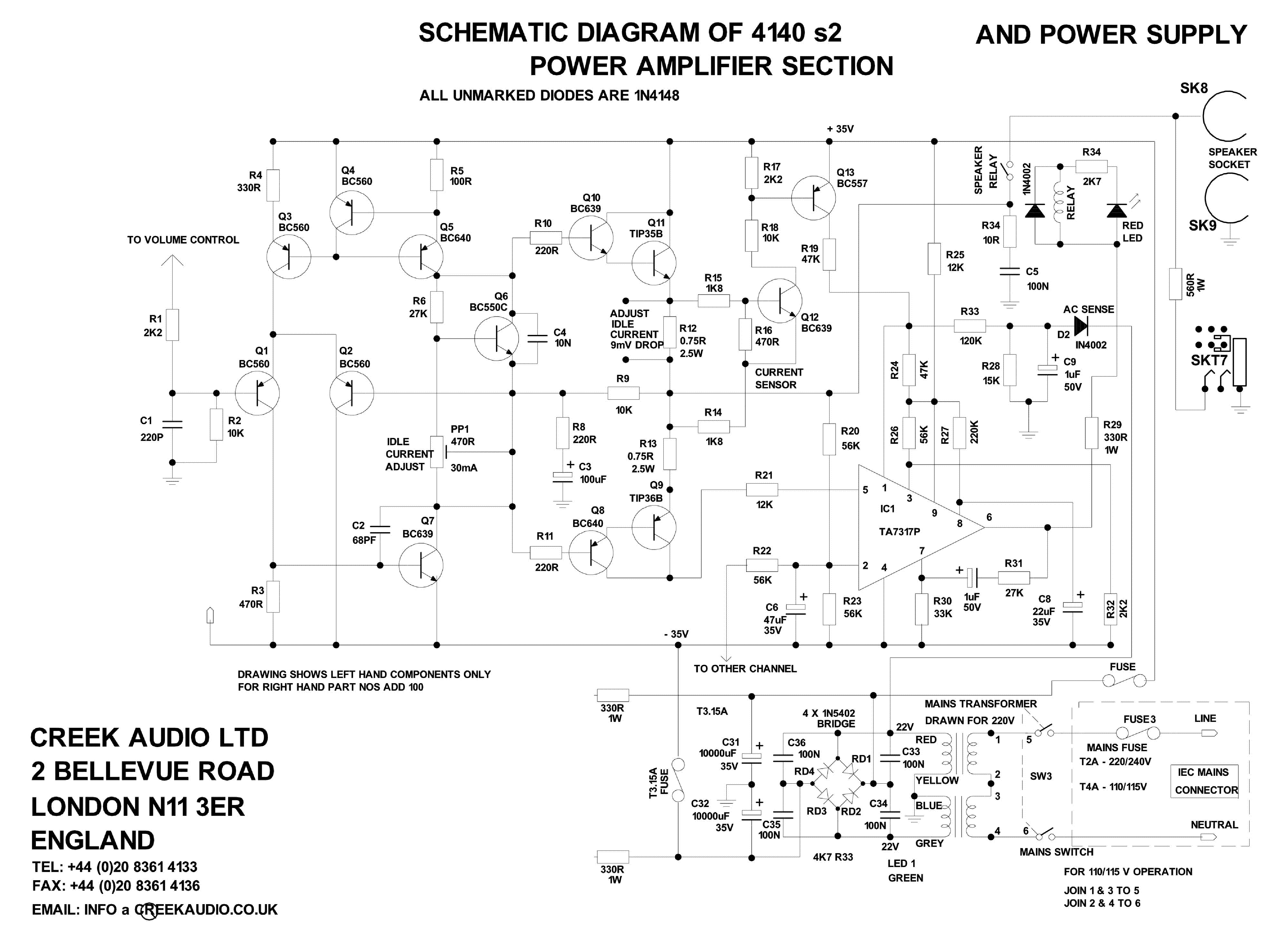 CREEK-AUDIO 4140S2 PWR-AMP SCH service manual