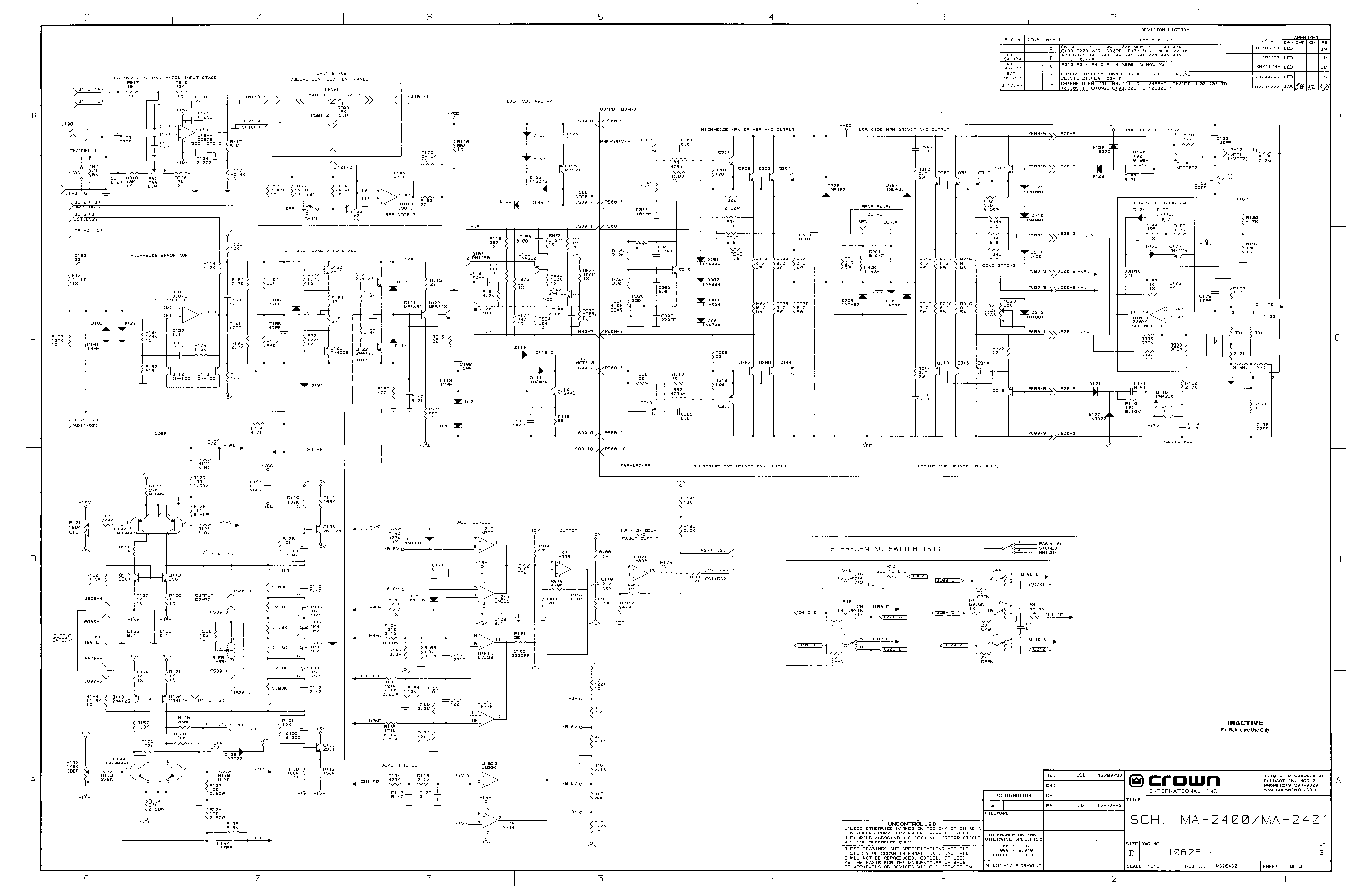CROWN MACRO-TECH MA-2400 2401 J0625-4 REV-G SCH Service Manual download ...