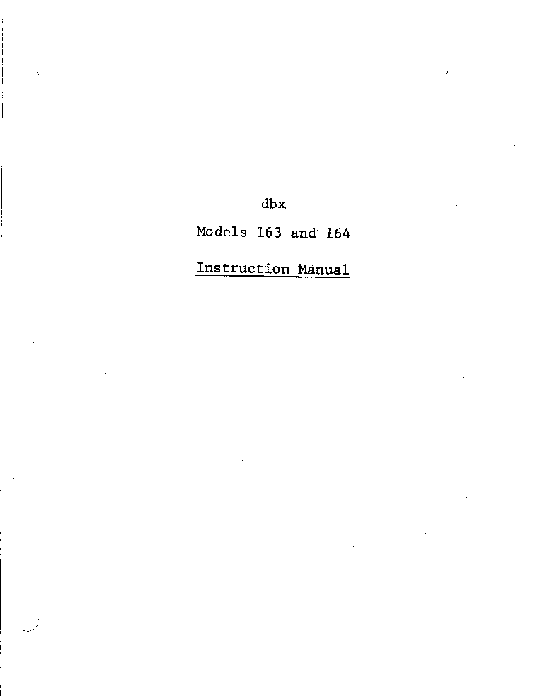 DBX 163 164 COMP LIM SM service manual