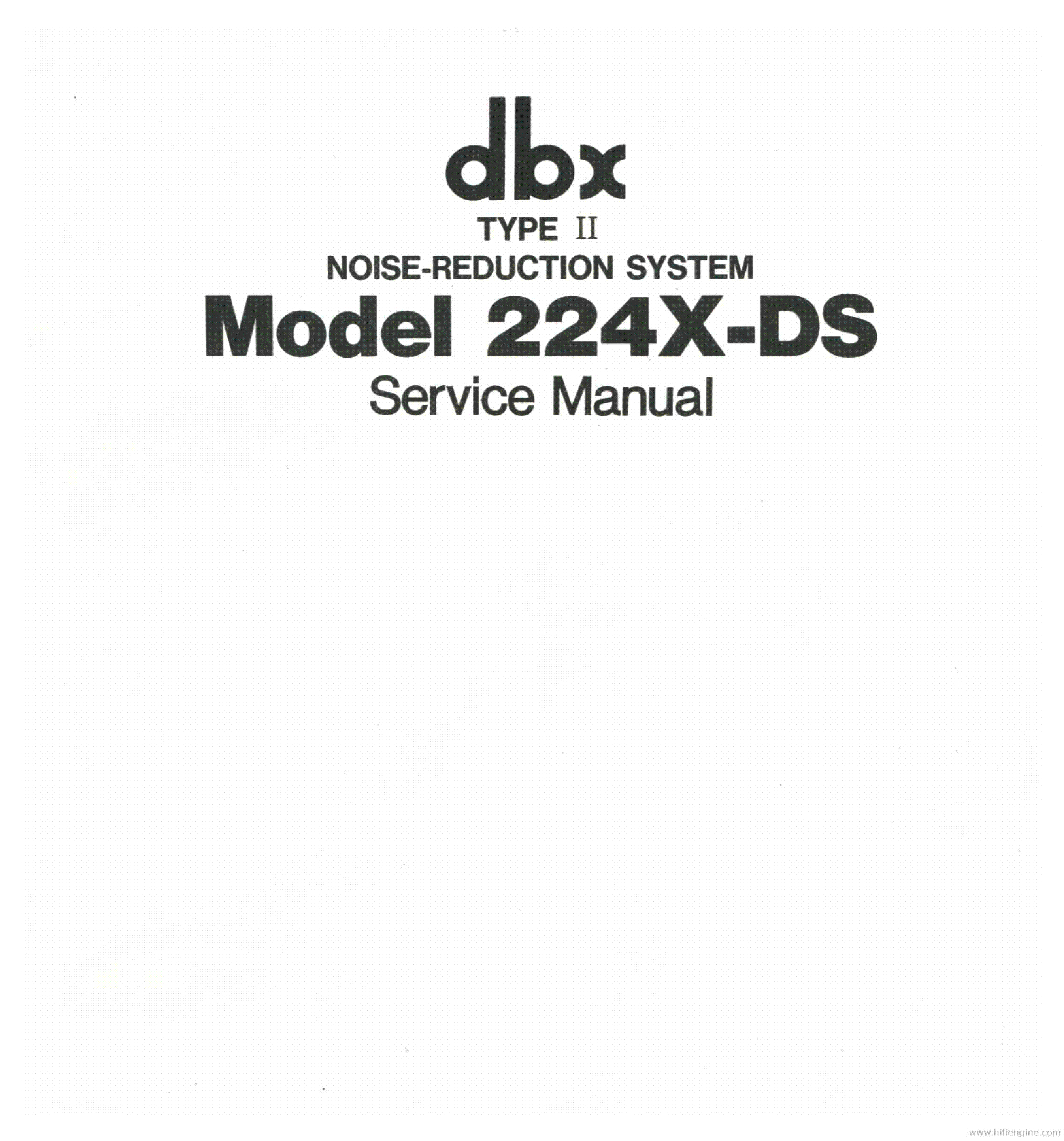 DBX 224X-DS NOISE REDUCT SYST-TYPE-II SM service manual