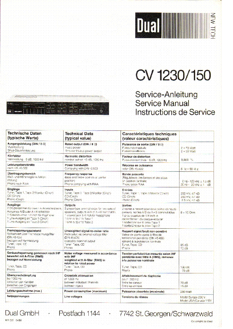 Dual Service Manual für CV 80  Copy 