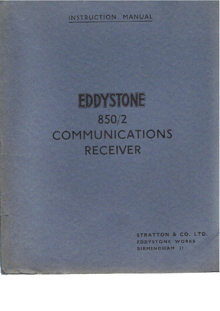 EDDYSTONE 850 2 VLF LF service manual (1st page)