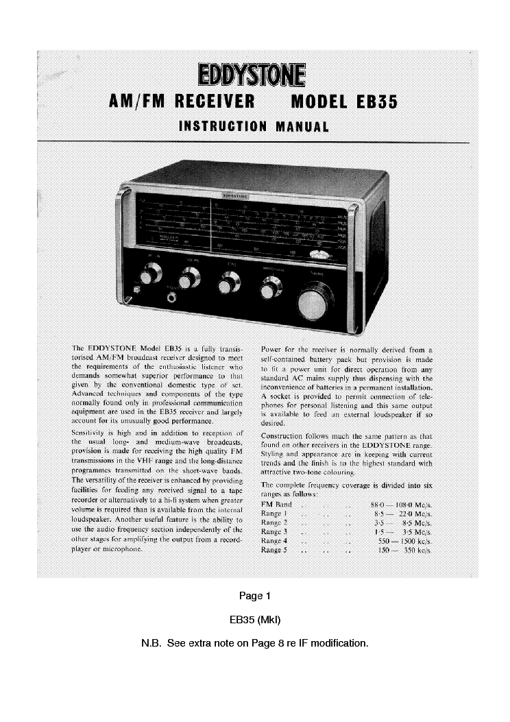 EDDYSTONE EB35 MK1 service manual