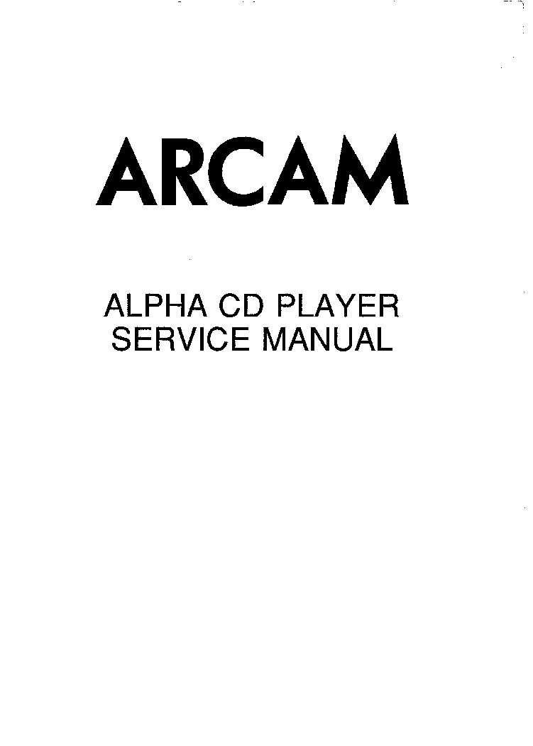 ARCAM ALPHA CD SM service manual (1st page)