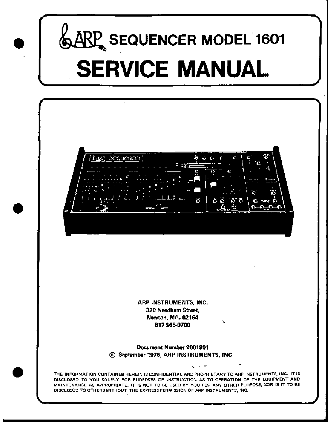 ARP SEQUENCER MODEL 1601 SCHEMATIC Service Manual download, schematics