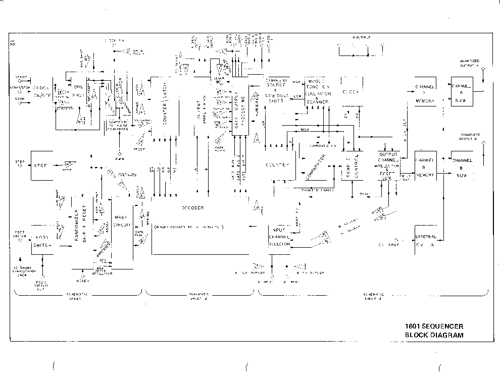 ARP SEQUENCER MODEL 1601 SCHEMATIC Service Manual download, schematics