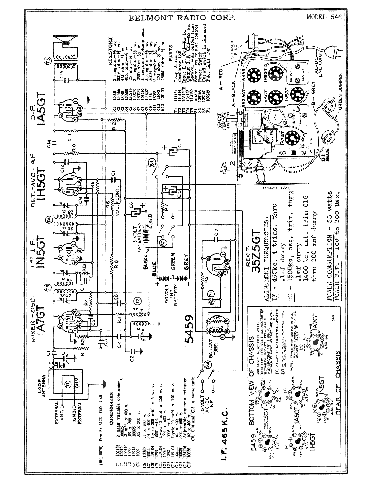 BELMONT 546 SCH service manual (1st page)