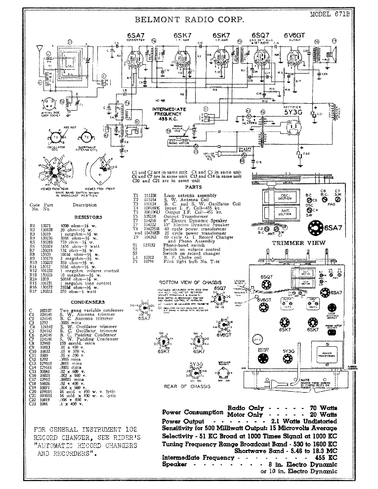 BELMONT 671B SM service manual (1st page)