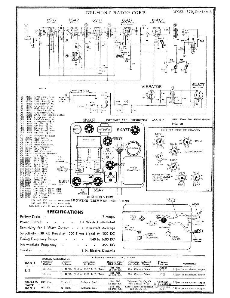 BELMONT 679A SM service manual (1st page)