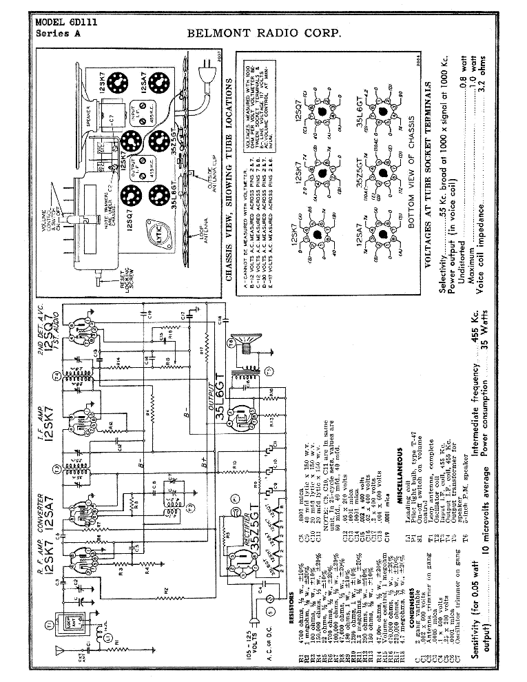 BELMONT 6D111A SM service manual (1st page)