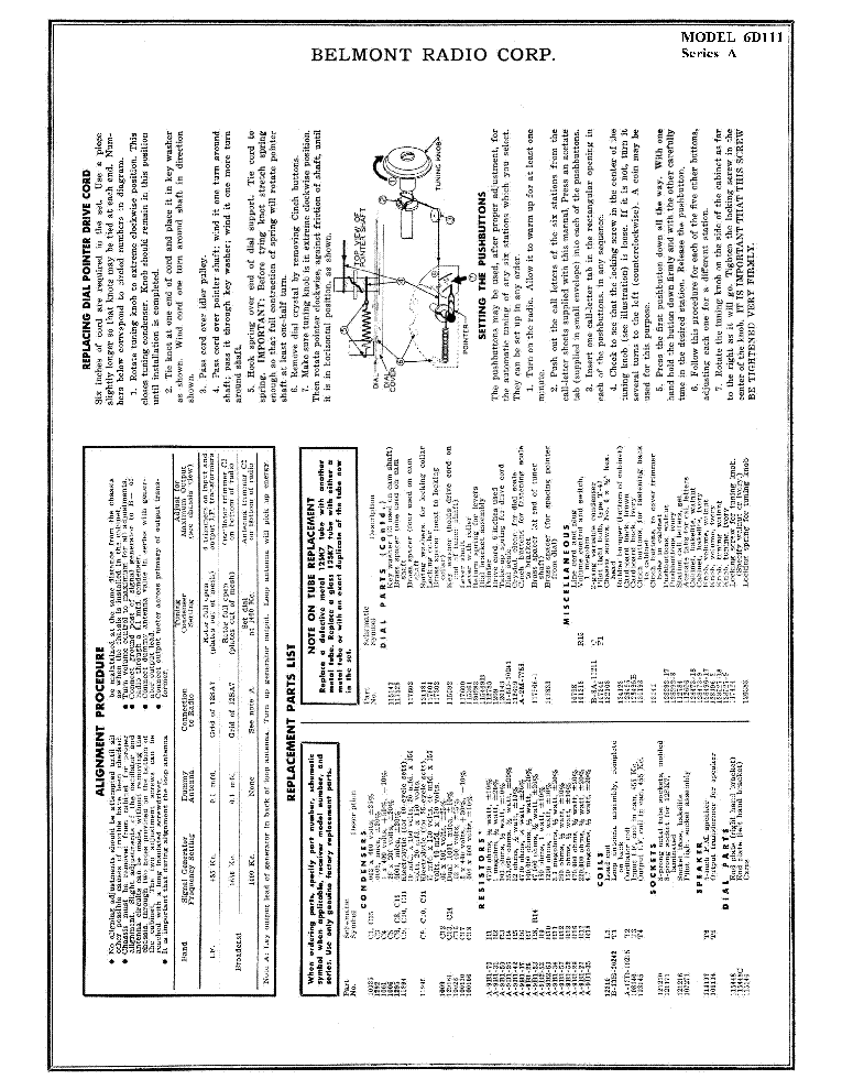 BELMONT 6D111A SM service manual (2nd page)