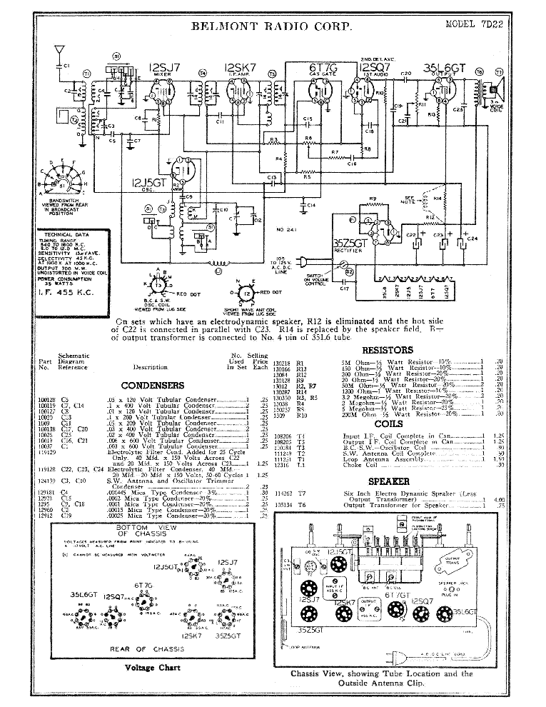 BELMONT 7D22 SM service manual (1st page)