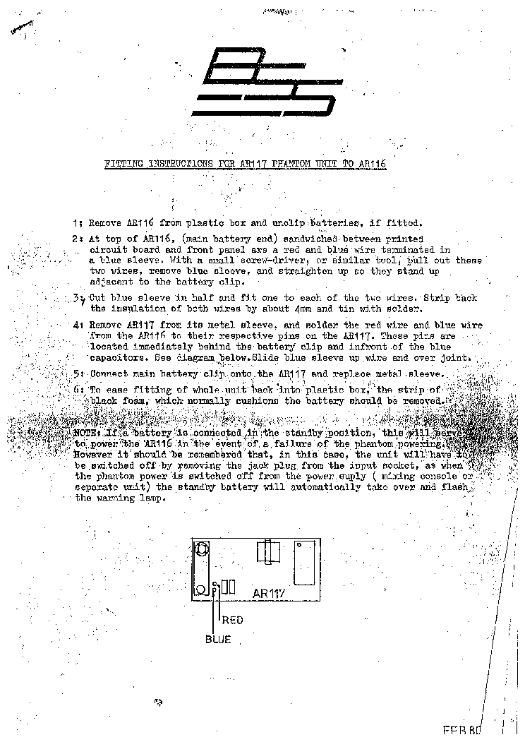 BSS AR116 service manual