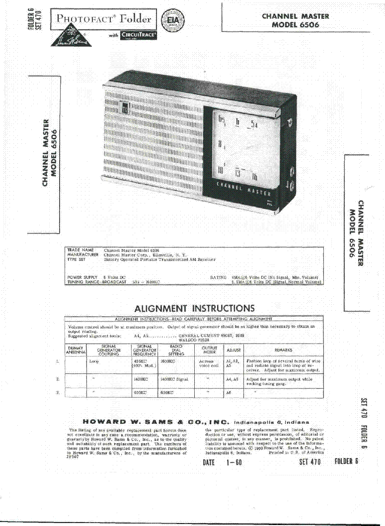 CHANNEL MASTER 6506 SM service manual (1st page)