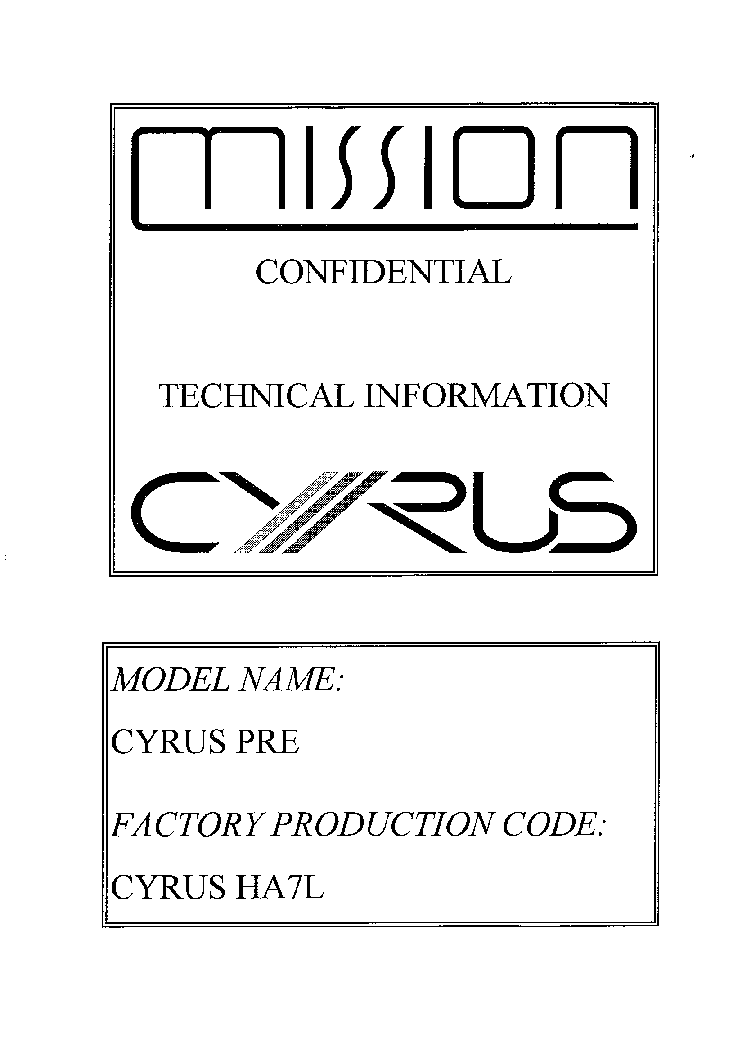 CYRUS PRE HA7L SM service manual (1st page)