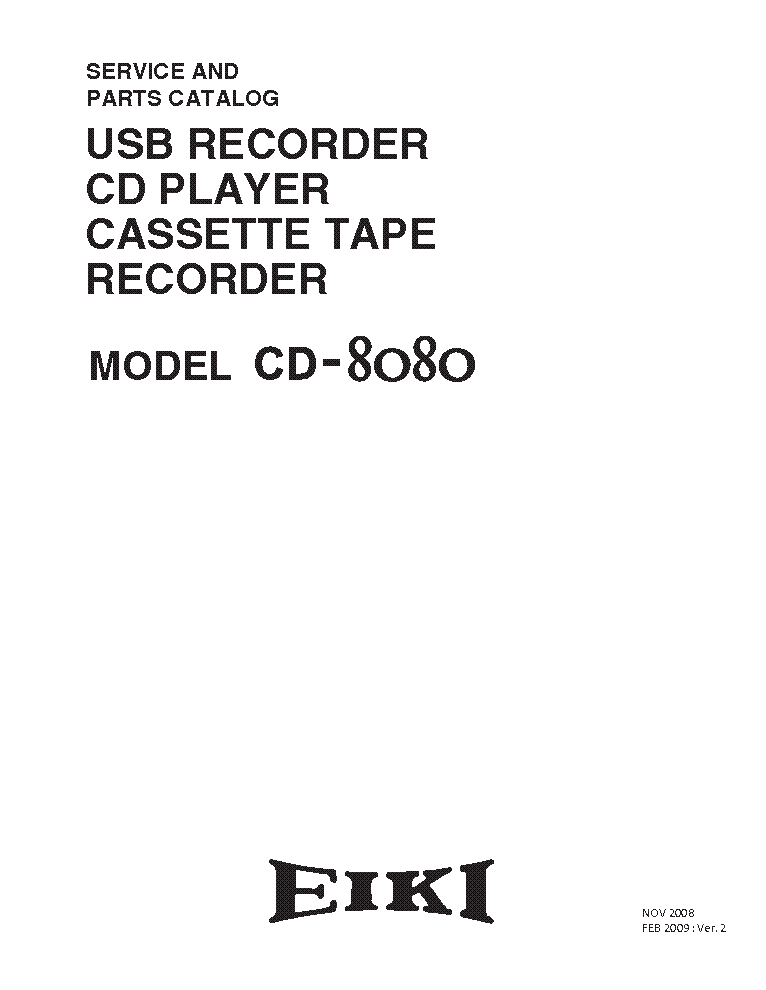 EIKI CD-8080 USB RECORDER CD TAPE RECORDER service manual (1st page)