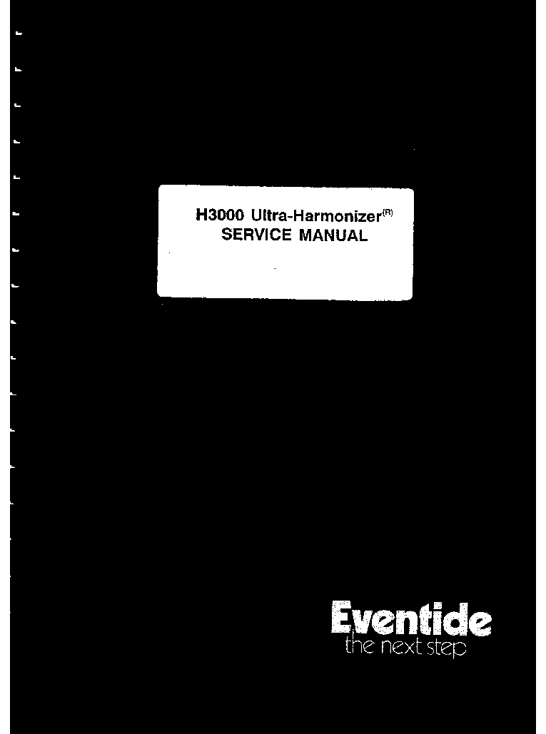 EVENTIDE H3000 ULTRA-HARMONIZER Service Manual download, schematics