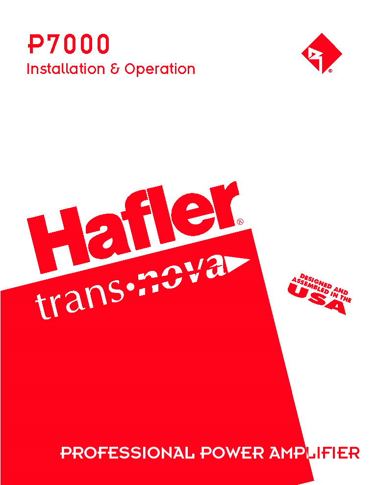 HAFLER P7000-PWR-SM service manual