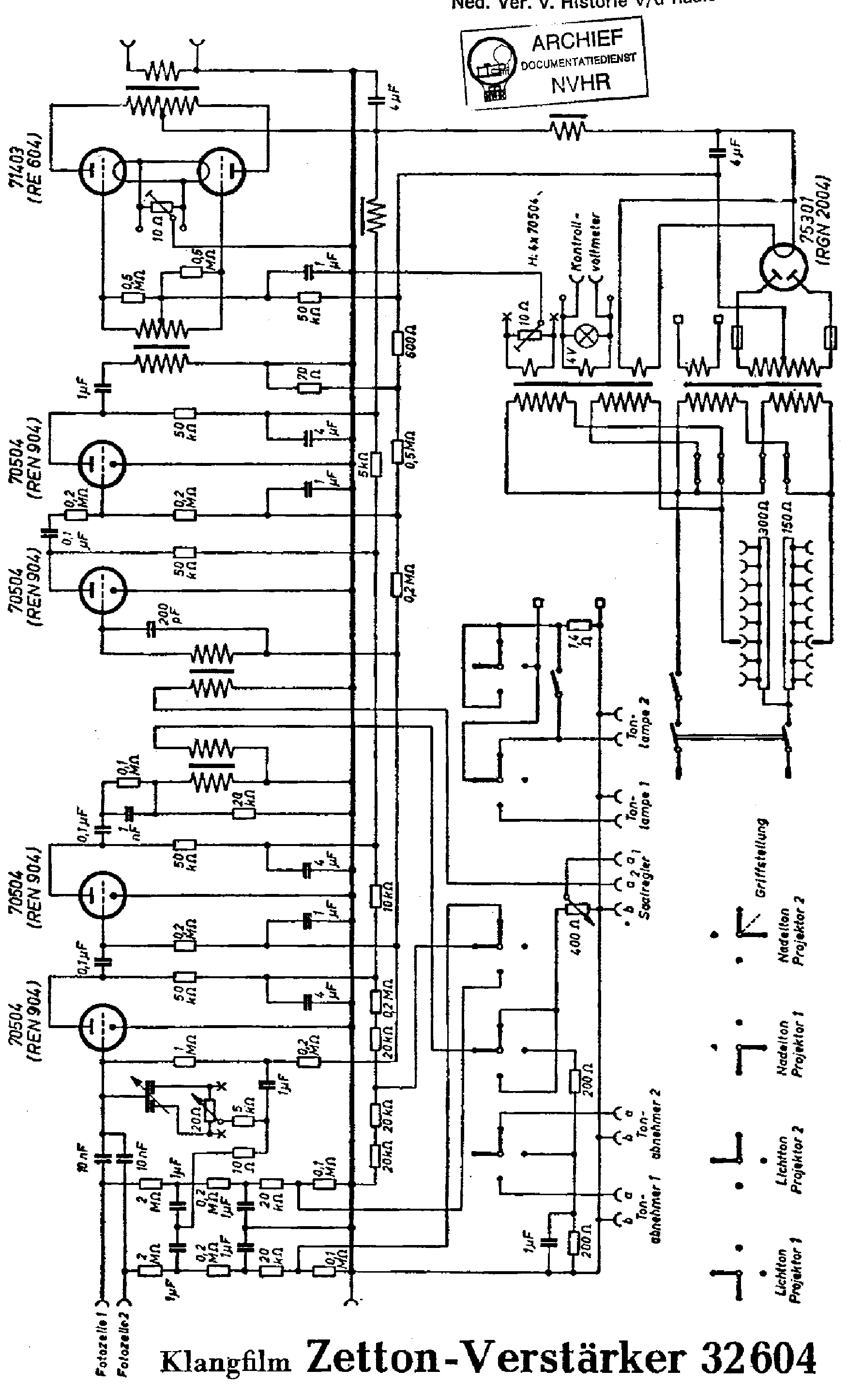 KLANGFILM 32604 ZETTON AMPLIFIER SCH Service Manual download ...