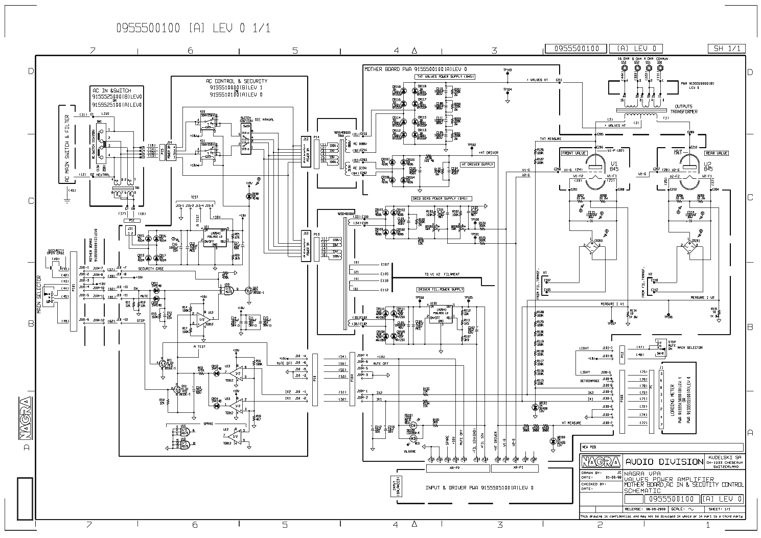 NAGRA VPA VALVES TUBE POWER AMPLIFIER SCHEMATIC service manual (1st page)