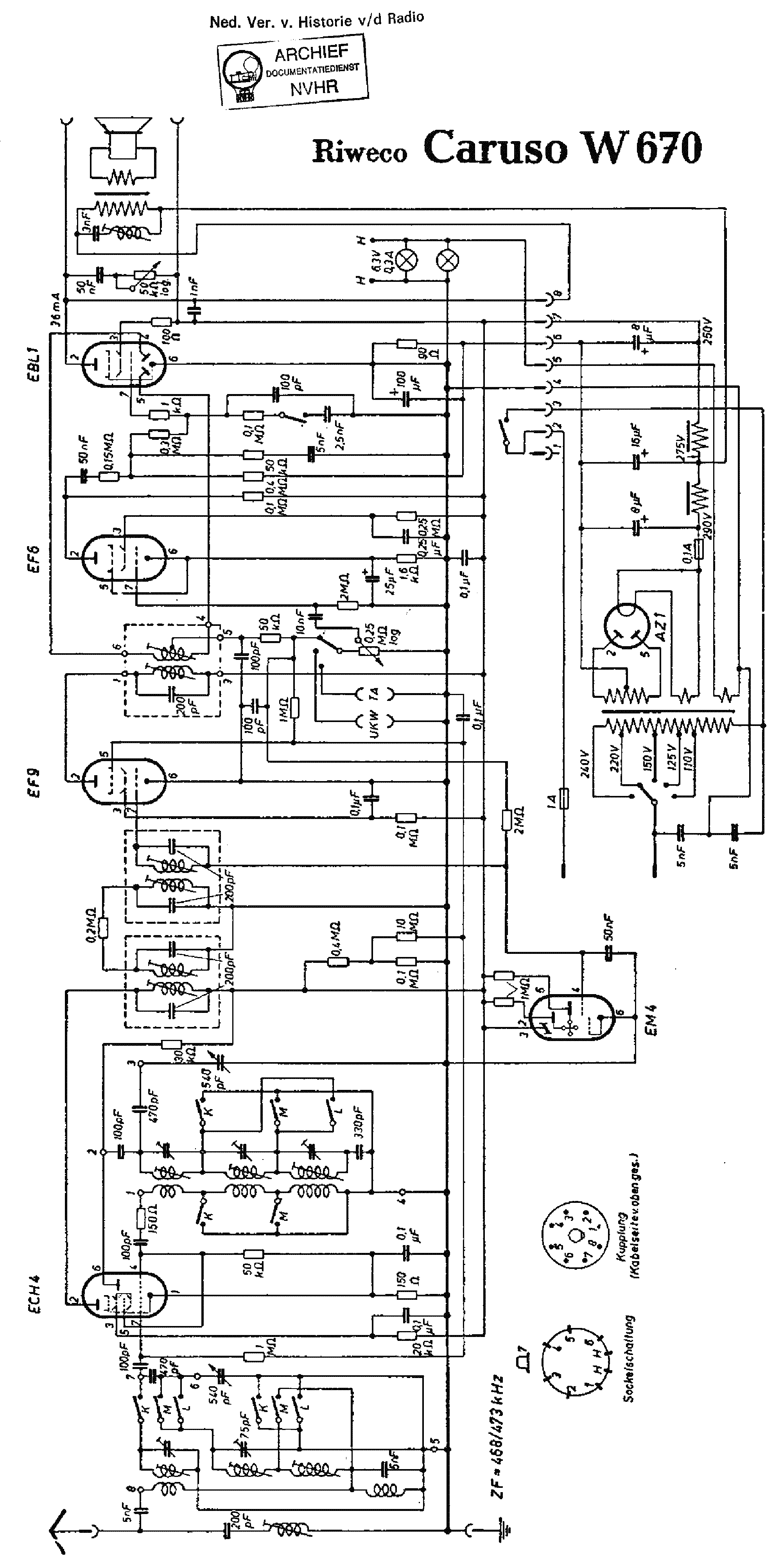 RIWECO W670 CARUSO AC RECEIVER SCH service manual (1st page)