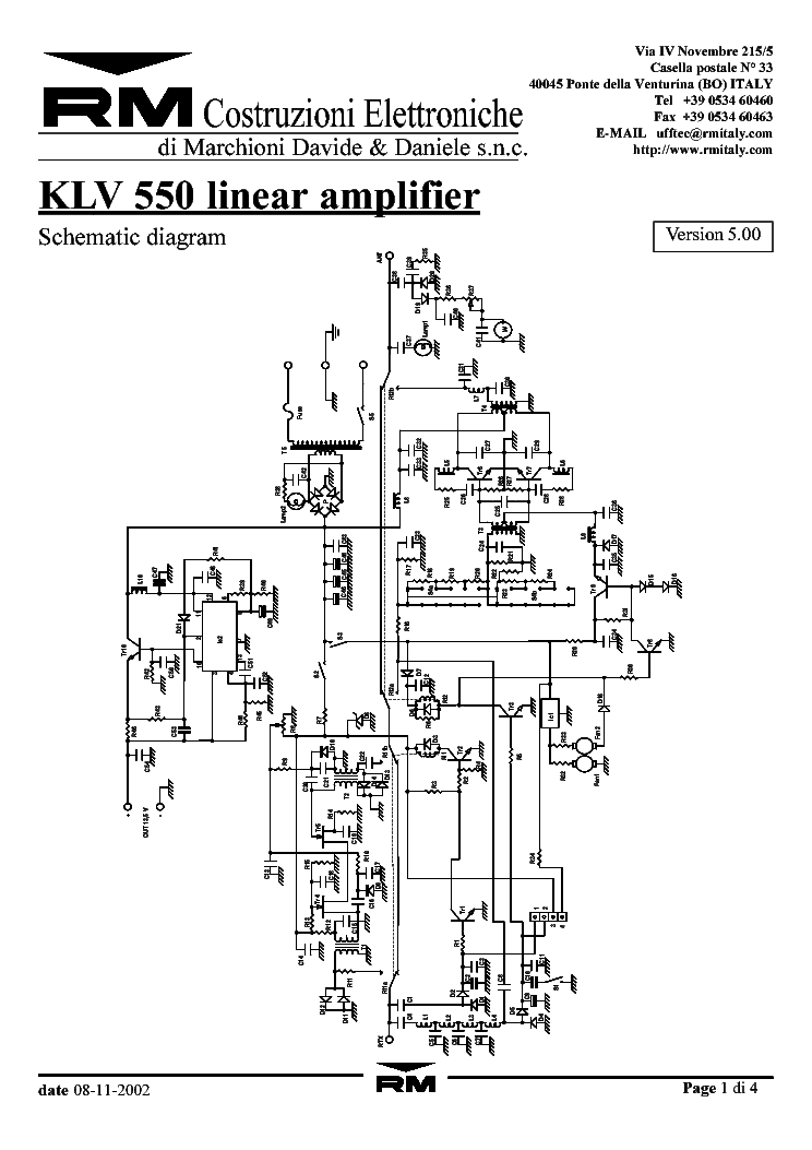 RM KLV550 VER.5.00 LINEAR AMPLIFIER SCH service manual