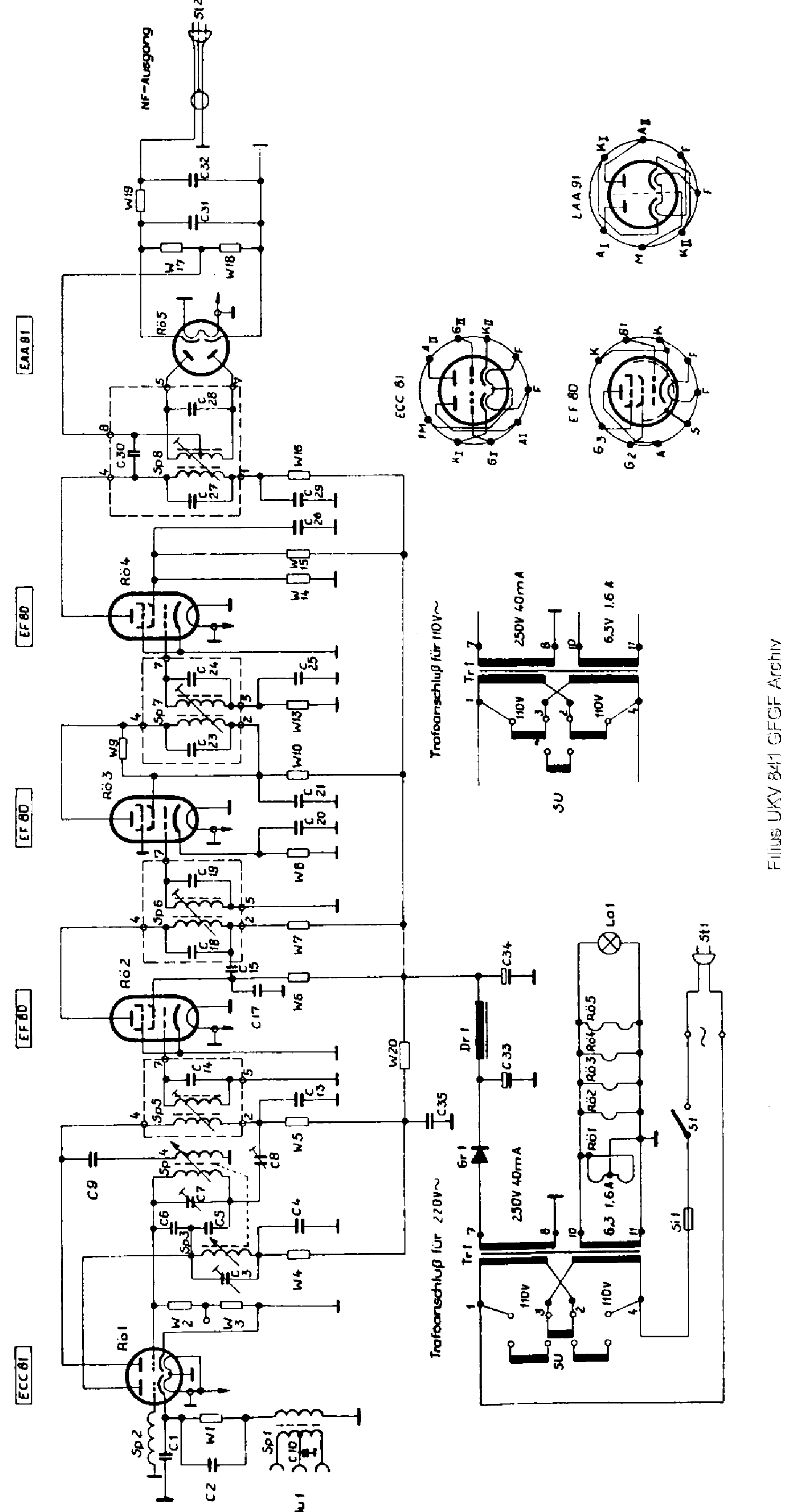 SACHSENWERK-RADEBERG UKV-841 VHF-FM TUNER SM service manual