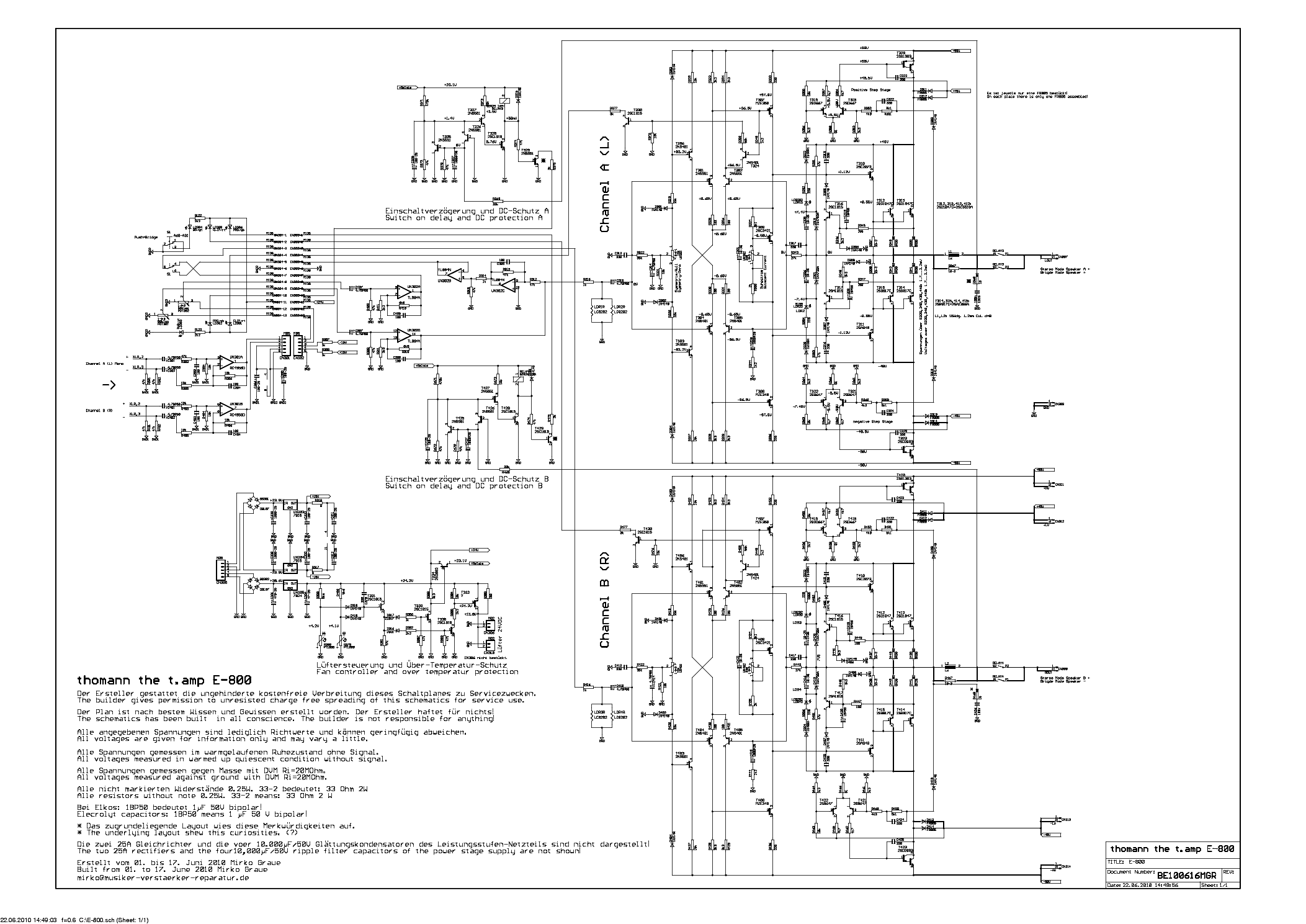 THOMANN T.AMP E-800 SCH service manual (1st page)