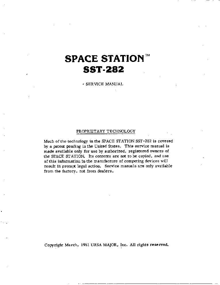 URSA MAJOR SST-282 SPACE STATION Service Manual download, schematics Sns-Brigh10